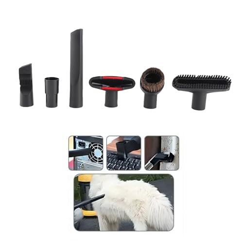 Car Vacuum Vacuum Cleaner Accessories Replacement Brush Nozzle Kit – 6pcs for Floor, Sofa, Car – Universal Attachments with 32mm to 35mm Adapter