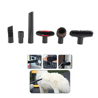 Car Vacuum Vacuum Cleaner Accessories Replacement Brush Nozzle Kit – 6pcs for Floor, Sofa, Car – Universal Attachments with 32mm to 35mm Adapter