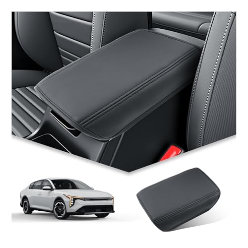 BIBIBO for 2025 2026 Kia K4 Center Console Cover 2025-2026 Kia K4/2026 Kia K4 Hatchback Arm Rest Cover 2025 Kia K4 Accessories 2025 K4 Hatchback Armrest Pad - color: Black-for 2025+Kia K4 (Thin)