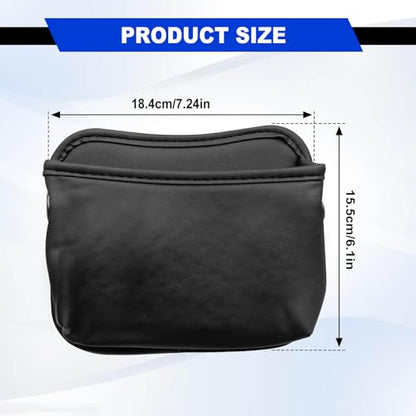 Car Seat Side Storage Pocket/Multi-Pocket Centre Console Storage Box, Car Seat Side Pocket Organizer, PU Leather Pouch Bag (Black)