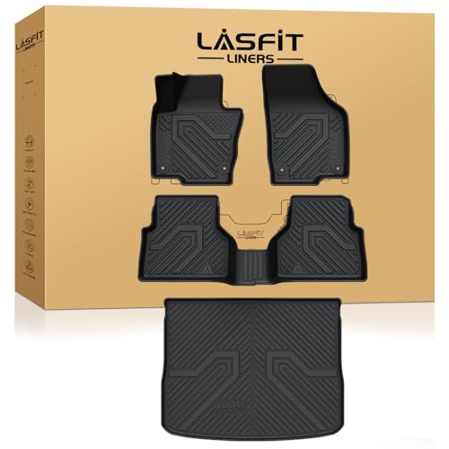 LASFIT Floor Mats for Volkswagen Tiguan 2009-2017, All Weather TPE Custom Fit Floor Liners for 1st & 2nd Rows Car Mats & Trunk Mats for VW Tiguan Accessories, Black - size: 2009-2017 | For VW Tiguan |Full Sets