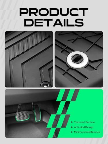 YHTAUTO Automotive Floor Mats Compatible with Lexus RX/RX350/RX350h/RX500h 2023-2026 (NOT for RX450h+ PHEV), TPE Floor Liners All-Weather Protection Custom Fit, 1st & 2nd Row, Set of 3 - size: For 2023-2026 RX