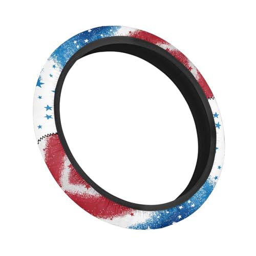 America Flag Red Blue Golf Cart Steering Wheel Cover Fit 13-14 Inch Anti-Slip Golf Car Accessories Steering Wheel Cover Odorless Breathable Wrap Cover Sweat Absorption - color: America Flag Red Blue
