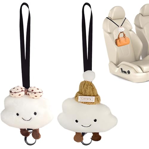 2 Pieces Cloud-Shaped Car Seat Hooks | Universal Vehicle Organizer for Sport & Regular Seats | Bag, Purse, Grocery, and Umbrella Holder | Interior Accessories