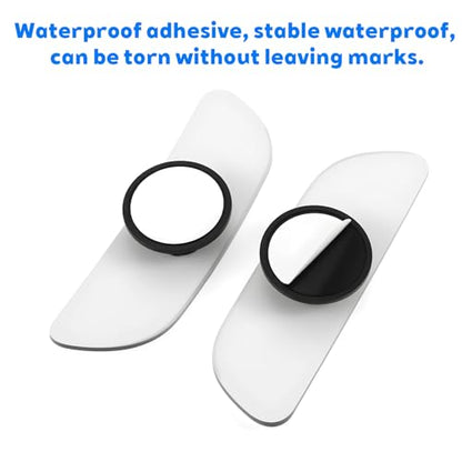 2 Pack Rectangle Blind Spot Mirror Glass Frameless Convex Wide Angle Rearview Blindspot Car Mirror Adjustable Car Auxiliary Mirrors For Universal Cars Truck Glass, Silver, 1.14×38.43inches