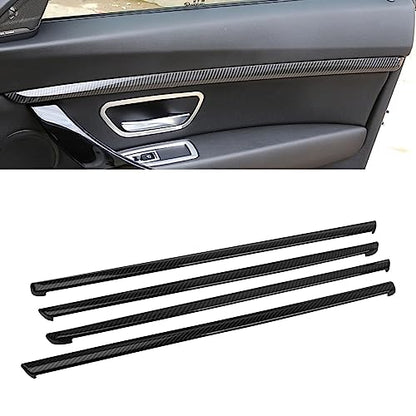 x xotic tech 4pcs Car Interior Door Molding Strip Trim Cover Compatible with BMW 3 Series F30 F31 2012 2013 2014 2015 2016 2017 2018 (Carbon Fiber Pattern) - color: Carbon Fiber Black