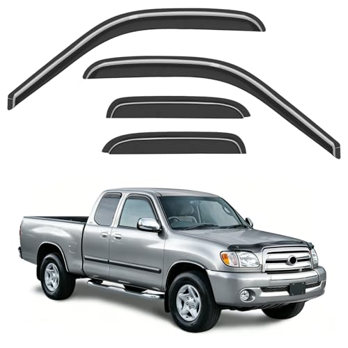 Out-Channel Window Rain Guards Fit for Toyota Tundra Extended Cab 2000-2006, Extra Durable Window Visors Vent Visors Vent Shades Wind Deflector Dark Smoke Car Tape-on with Thicker 4PCS - size: Fit for 2000-2006 Toyota Tundra Extended Cab