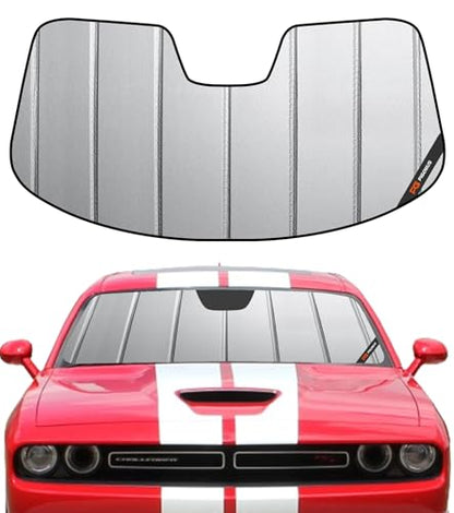 Pigenius Windshield Sun Shade for Dodge Challenger 2015-2023 Front Window Sunshade- Safeguard - color: Gray, size: 2015-2023 Challenger