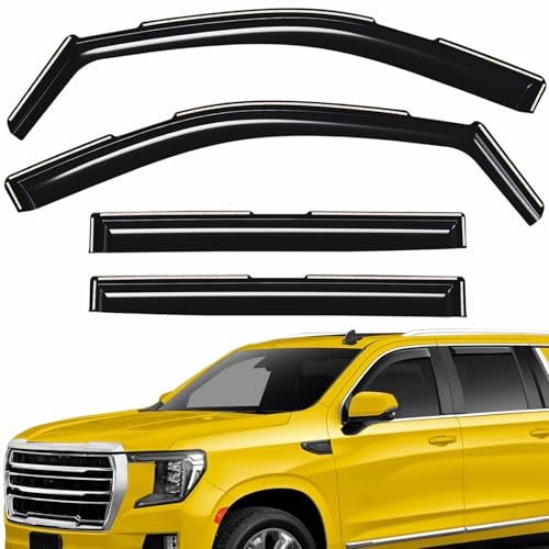 Extra Durable Window Deflectors in-Channel Window Visors Rain Guards Fit for GMC Yukon XL 2021-2026, Sun Visors, Wind Vent for Shades, Exterior Car Accessories - 4pcs. AG0759 - color: For GMC Yukon XL 21-26