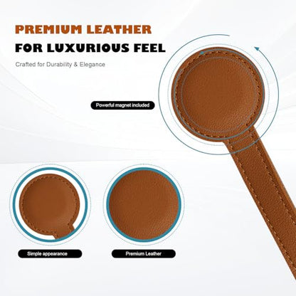 Travel Clip for Bags, Strong Leather Holder with Secure Closure, Lightweight Hook for Purses, Backpacks, Tote Bags, Luggage, Beach Accessories, and Vacation Essentials (1-Pack) Brown - color: Brown