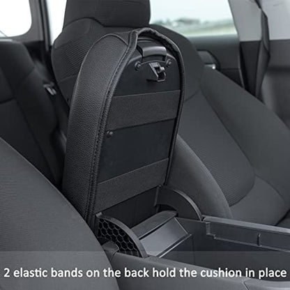 JDMCAR Center Console Armrest Cushion for 2025 Toyota RAV4 Accessories 2024 2023 2022 2021 2020 2019 Leather Middle Console Lid Cover Pad Protector Elbow Arm Rest Covering Car-(Black) - color: Cushion-Black