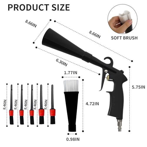 Car Cleaning Gun Detailing Interior Dryer Air Blow Gun|Car Detailing Kit Interior Cleaner|High Pressure Blower Gun|Car Cleaning Kit for Swiftly Removing Dirt an Dust with Air Flow - size: Size1