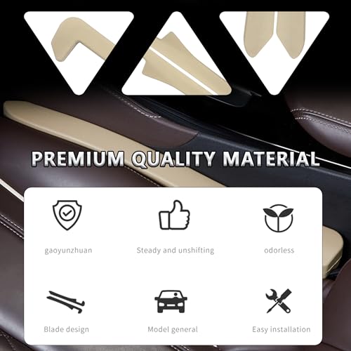 Junecarp Car Seat Gap Filler 2 Pack,Flexible Car Gap Filler Organizer to Impede Items from Dropping,Essential Interior Car Accessories Seat Gap Plug Perfectly Fits Car Gap (Beige) - color: Beige/2pcs