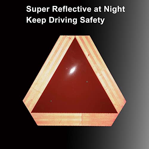 3 Pack Slow Moving Vehicle Sign,14"x16" Slow Moving Vehicle Triangle,Plastic Safety Sign Reflective for Golf Cart Tractor UTV,Up to 7 Years Outdoor Weatherproof - style: 3pcs Plastic