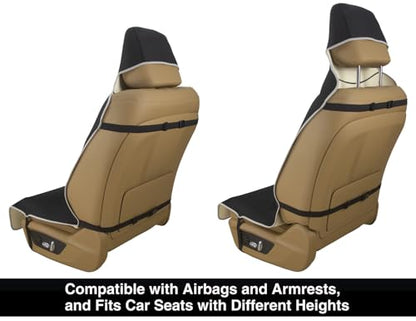 VSHIELD Waterproof Neoprene Car Seat Cover, Sweatproof Non-Slip Seat Protector, Universal Fit for Front Bucket or Rear Bench Seat of Cars, SUVs, Vans, Trucks, Compatible with Airbags and Armrests - color: Black