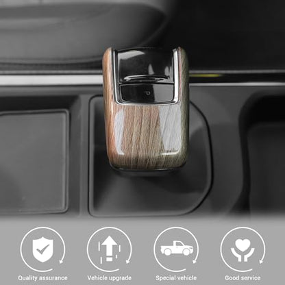 Jimen for Silverado Shift Knob Cover, Auto Gear Shifter Knob Trim Compatible with Chevrolet Silverado 2022-2024 (Wood Grain) - color: Wood Grain