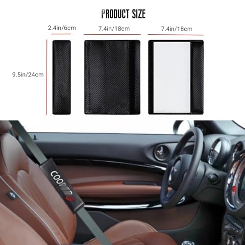 2PCS Carbon Fiber Texture seat Belt Covers Compatible with Cooper seat Belt Shoulder Pads Soft and Comfortable