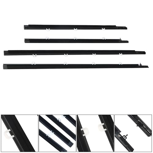 Car Window Weatherstrip Moulding Trim Seal Belt 4Pcs Replacement for Acura TSX 2009 2010 2012 2013 2014 Not Replacement for TSX 2011 Chrome