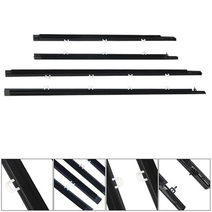 Car Window Weatherstrip Moulding Trim Seal Belt 4Pcs Replacement for Acura TSX 2009 2010 2012 2013 2014 Not Replacement for TSX 2011 Chrome