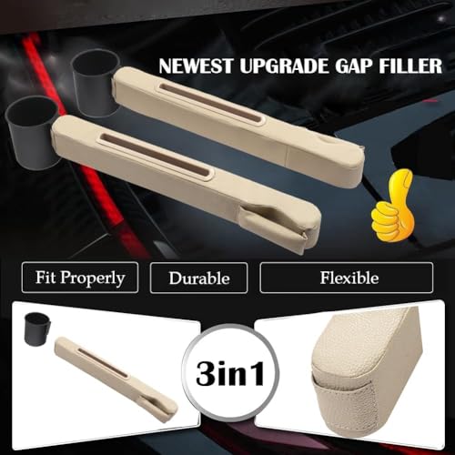 Car Seat Gap Filler 2 Pack,Car Seat Gap Filler Organizer,Car Seat Gap Plug with Storage Slot,3 in 1 Car Seat Gap Filler with Cup Holder,Prevent Small Items from Falling(Black) - color: Black2