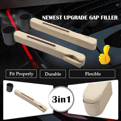 Car Seat Gap Filler 2 Pack,Car Seat Gap Filler Organizer,Car Seat Gap Plug with Storage Slot,3 in 1 Car Seat Gap Filler with Cup Holder,Prevent Small Items from Falling(Black) - color: Black2
