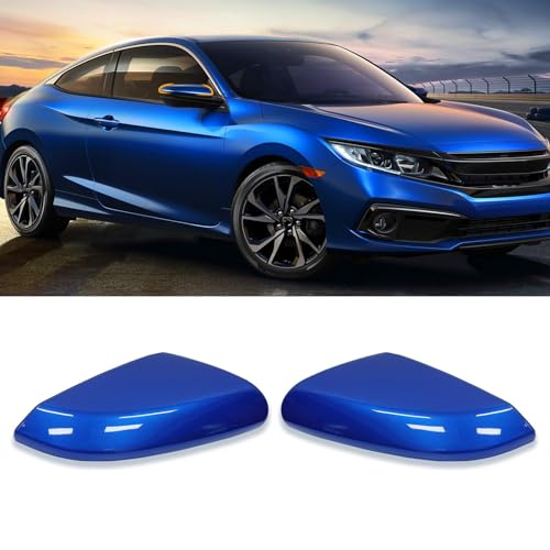 Moonlinks Compatible with 2016-2021 Honda Civic Side Mirror Cover Replacement,Aegean Blue Metallic LH & RH Side Door Rearview Mirror Cap Trim for 10th Gen Civic,2019-2022 Insight (1 Pair) - size: 10th-pair Blue