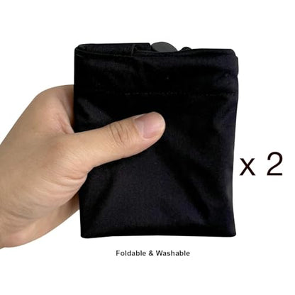 2 Pack Leakproof Car Trash Bags Detachable Waterproof Garbage Bags with Drawstring Hanging Organizer for Back Seat & Travel Black - color: Black & Black