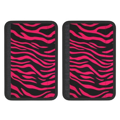 Seat Belt Cover Pads Hot Pink Black Zebra Print Car Seat Belt Covers for Women Men Adults Kids Soft Comfortable Auto Seatbelt Cushion Shoulder Strap Pad Handle Wraps, 1 Pair - color: Hot Pink Black Zebra Print