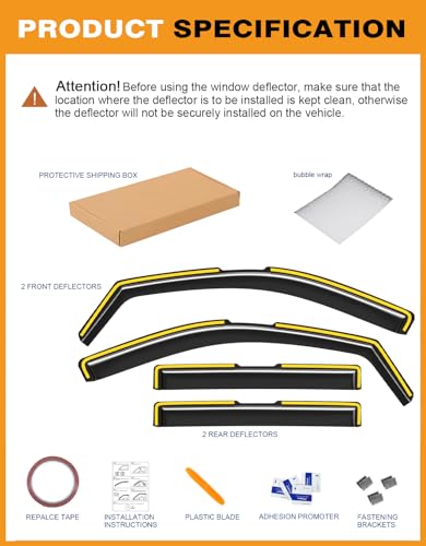 in-Channel Window Rain Guards Fit for Chevy Tahoe/Cadillac Escalade/GMC Yukon 2021-2026 Rain Guard Extra Durable Window Deflectors Vent Visors Vent Shades Exterior Car Accessories-4pcs - size: 2021-2026 Chevy Tahoe/Cadillac Escalade/GMC Yukon