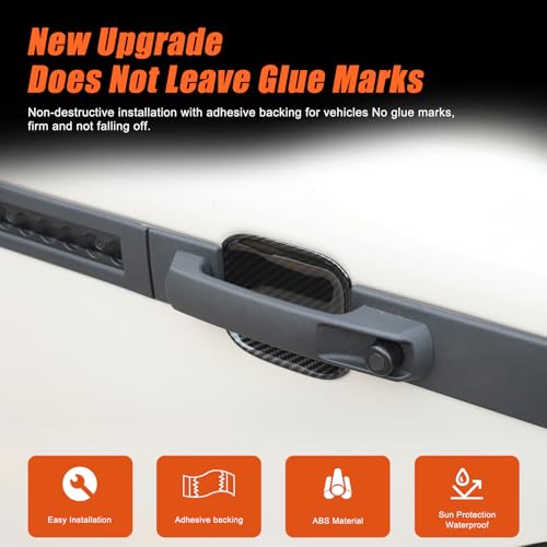 5PCS Exterior Door Handle Bowl Cover Protection Trim Compatible with INEOS Grenadier 2020-2025 Carbon Fiber Door Handle Bowl Trims Anti-Scratch Sticker Exterior Accessories