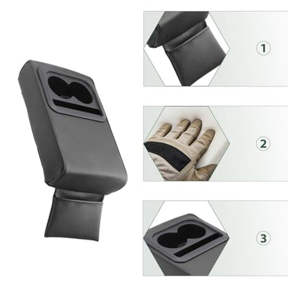 PU Leather Armrest Cushion with Cup Holder, Car Center Console Pad with Front Storage Pocket, Elbow Rest Pillow, Universal Car Armrest Seat Box Cover Protector - Black - color: Black
