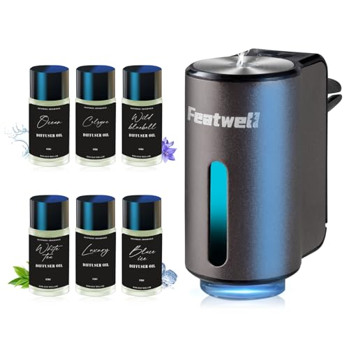 Featwell Car Air Freshener, Air Freshener Diffuser Three Adjustable Modes, Aromatherapy Machine Rechargeable (Grey) - color: Grey