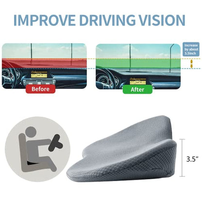 Car Seat Cushion, Memory Foam Seat Pad for Sciatica and Lower Back Pain Relief, Seat Cushion for Car Seat Driver (Gray) - color: Gray