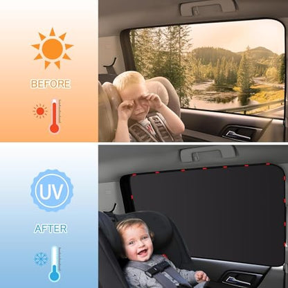 ZATOOTO 4 Pack Car Privacy Curtains, Full Blackout Car Window Shades, Universal Fit for Most Cars, Great for Travel, Camp, Privacy - size: Blackout-4pcs
