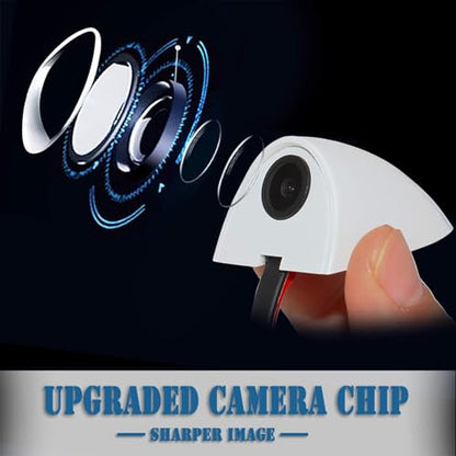 EWAY 2PCs Car Door Blind Spot Side View Camera, Self-Adhesive Screw-Free, Mini Style, Support Upside Down Flip Image, 92° Angle Blindspot Camera for Pickup Trucks SUVs Vans RVs Trailers - White