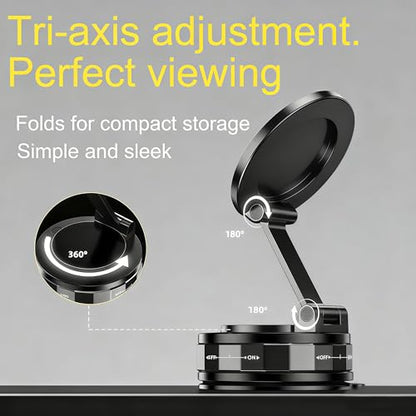 Magnetic Car Phone Holder, Cell Phone Mount, Suction Cup Phone Mount, Foldable Phone Navigation Holder