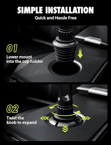 Bracketron TripGrip Extend Cup Holder Phone Holder - Universal Car Phone Holder Cup Holder Mount, 360° Rotation, Fits Devices Up to 4.2", GPS & Smartphone