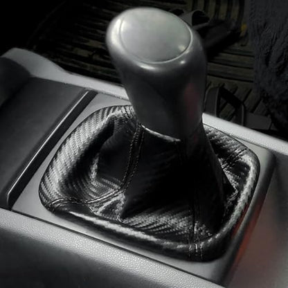 16mm Manual Car Shift Boot,Carbon Fibre Leather Gear Shift Cover for Dust Prevention & Protection,Universal Car Interior Accessories(Black) - color: Black