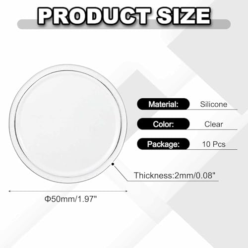 10 Pcs Round Anti-Slip Mat, 1.97" Diameter Phone Grip Pad Non-Slip Silicone Mat Anti-Skid Holder for Phone Keys Sunglasses Electronic Devices, Clear - color: Clear, size: 1.97"