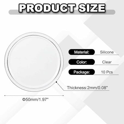 10 Pcs Round Anti-Slip Mat, 1.97" Diameter Phone Grip Pad Non-Slip Silicone Mat Anti-Skid Holder for Phone Keys Sunglasses Electronic Devices, Clear - color: Clear, size: 1.97"