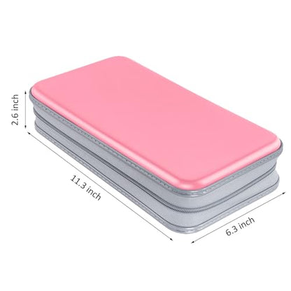 Siveit CD Case, DVD Case Holder 96 Capacity Hard Plastic CD DVD Disc Cases Storage Binder Wallet for Car Home Office Travel (Light Pink) - color: Light Pink