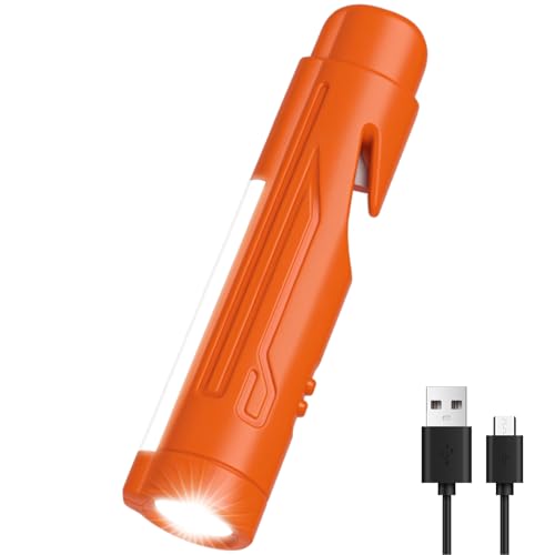 KnLnny Ware Automotive Escape Tool, Window Breaker,Seatbelt Cutter, Car Flashlight, 5 in1 Auto Tactical Gear, USB Charging, Magnetic Attraction, Emergency Kit Self Defense Accessories, Orange - color: Orange-1Pack