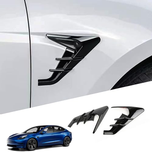 YHCDSEA for 2024 2025 2026 Tesla Model 3 Highland HW4.0 Side Camera Indicator Protection Cover Decoration Accessories fit for Tesla Model 3 with HW4.0 (Glossy Black) - color: M3-Glossy Black