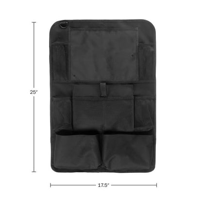 Stalwart Car Seat Organizer 2-Pack - Car Organization Attachments for Backseat with 9 Pockets and Tablet Holder - Road Trip Essentials (Black)