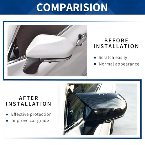 Side Mirror Cover Compatible with Toyota (Camry 2018-2025, Ox Horn Style-Carbon Fiber Pattern) - size: Ox Horn Style-Carbon Fiber Pattern