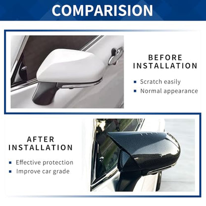 Side Mirror Cover Compatible with Toyota (Camry 2018-2025, Ox Horn Style-Carbon Fiber Pattern) - size: Ox Horn Style-Carbon Fiber Pattern