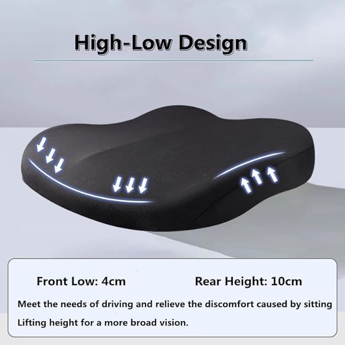 Adult Car Booster Seat Cushion, Car Seat Driver Height Boost Mat Memory Foam Car Seat Cushions Pad Improve Driving View Non-Slip 3D Office Chair Cushion Pressure Relief (Light Green) - color: Light Green