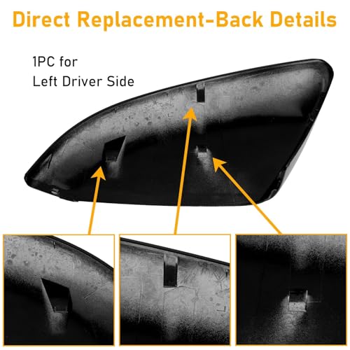 Moonlinks Compatible with 2016-2021 Honda Civic Passenger Side Mirror Cover,Glossy Black for 10th Gen Civic,2019-2022 Insight,RH Side Door Rearview Mirror Cap Trim(1PC) - size: 10th-right Black