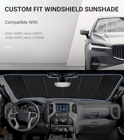 Pigenius Windshield Sunshade for Lexus LX600 2022-2026, LX700h 2025-2026 Front Window Sun Shade - AstraGuard - color: Silver, size: 2022-2026 LX