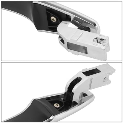 Auto Dynasty [Non Smart Entry] Factory Style Front Exterior Car Door Handle Cover with Keyhole Compatible with Nissan Altima Pathfinder 2013-2019, Driver Left Side, Chrome Black